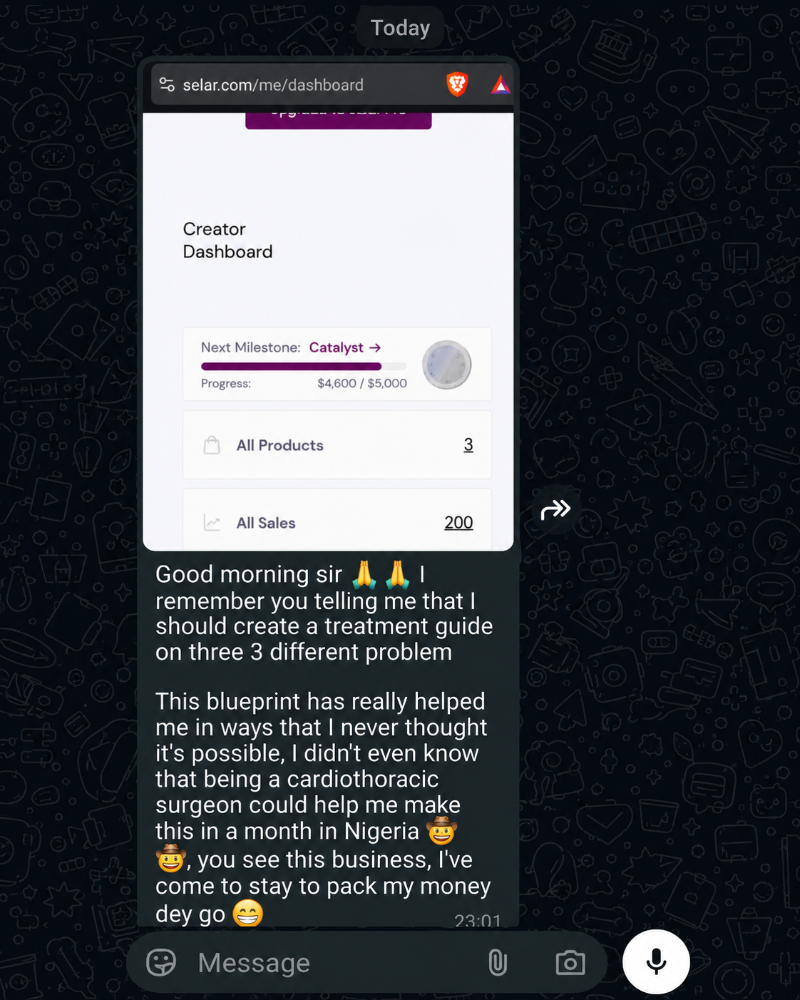 WhatsApp testimonial proof 24