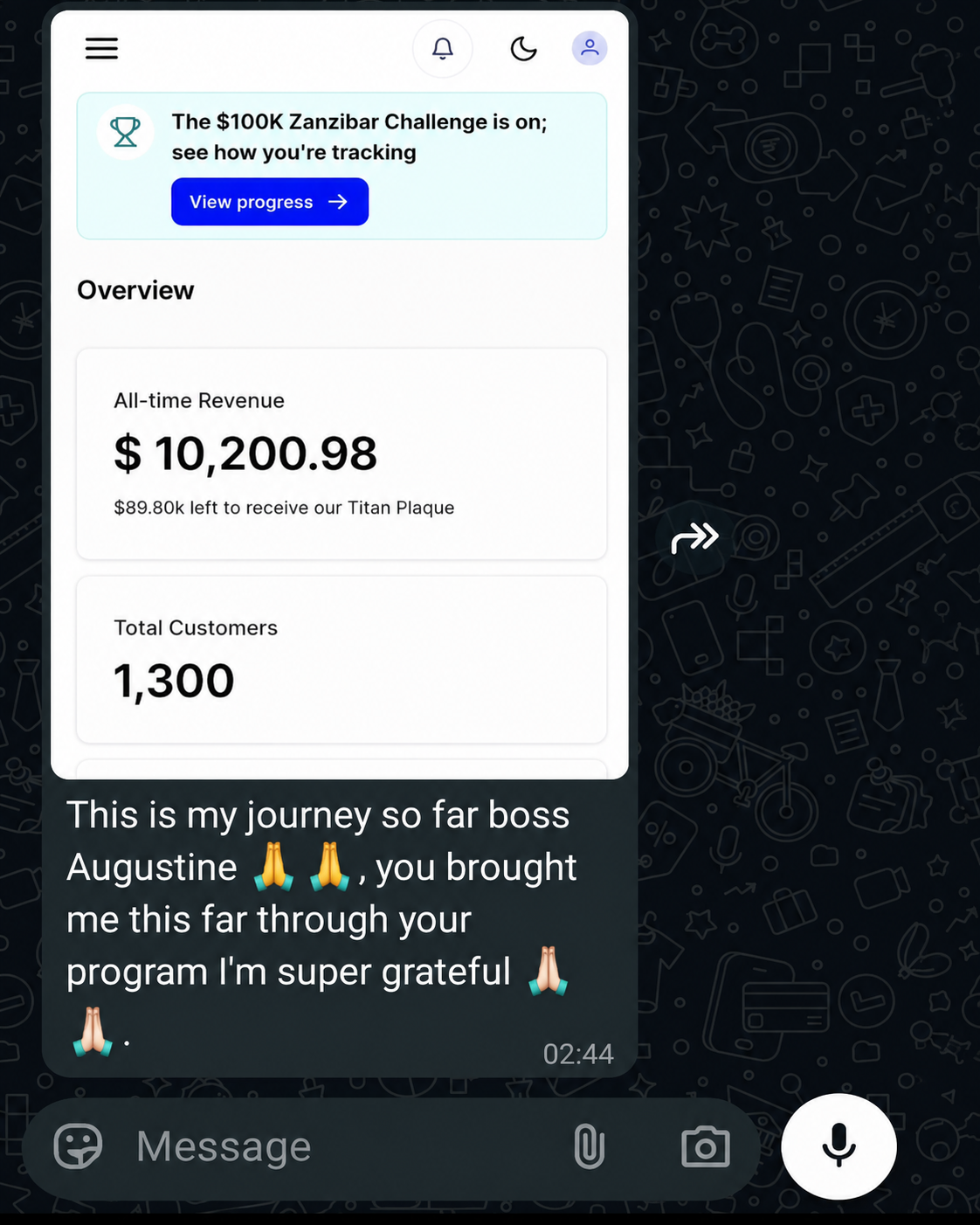 WhatsApp testimonial proof 25