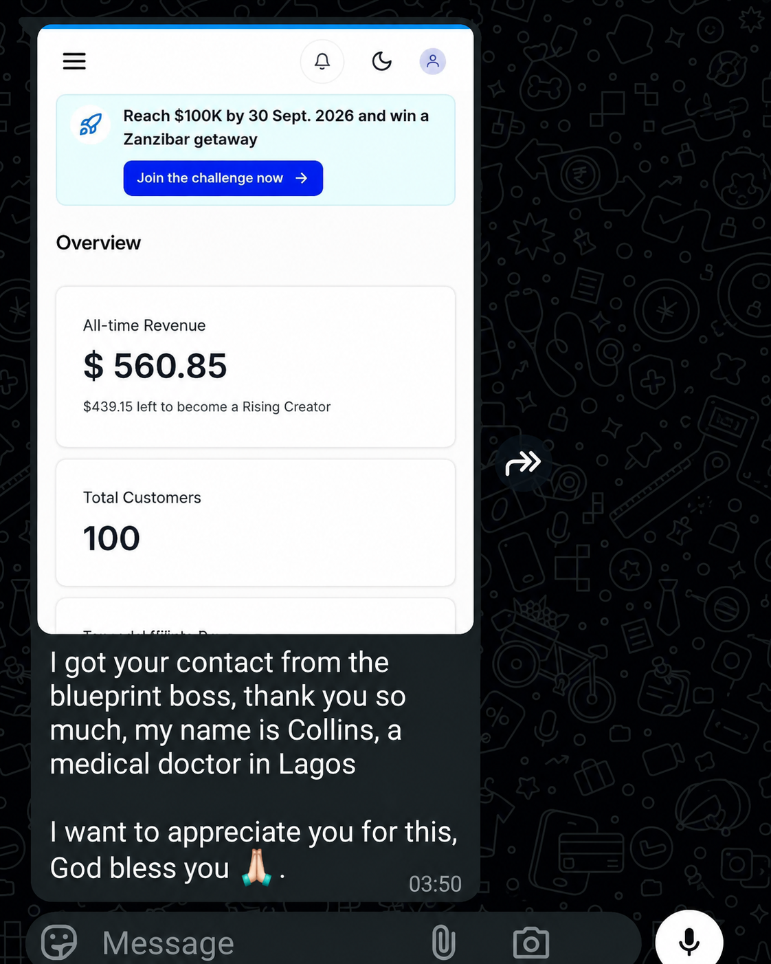 WhatsApp testimonial proof 26