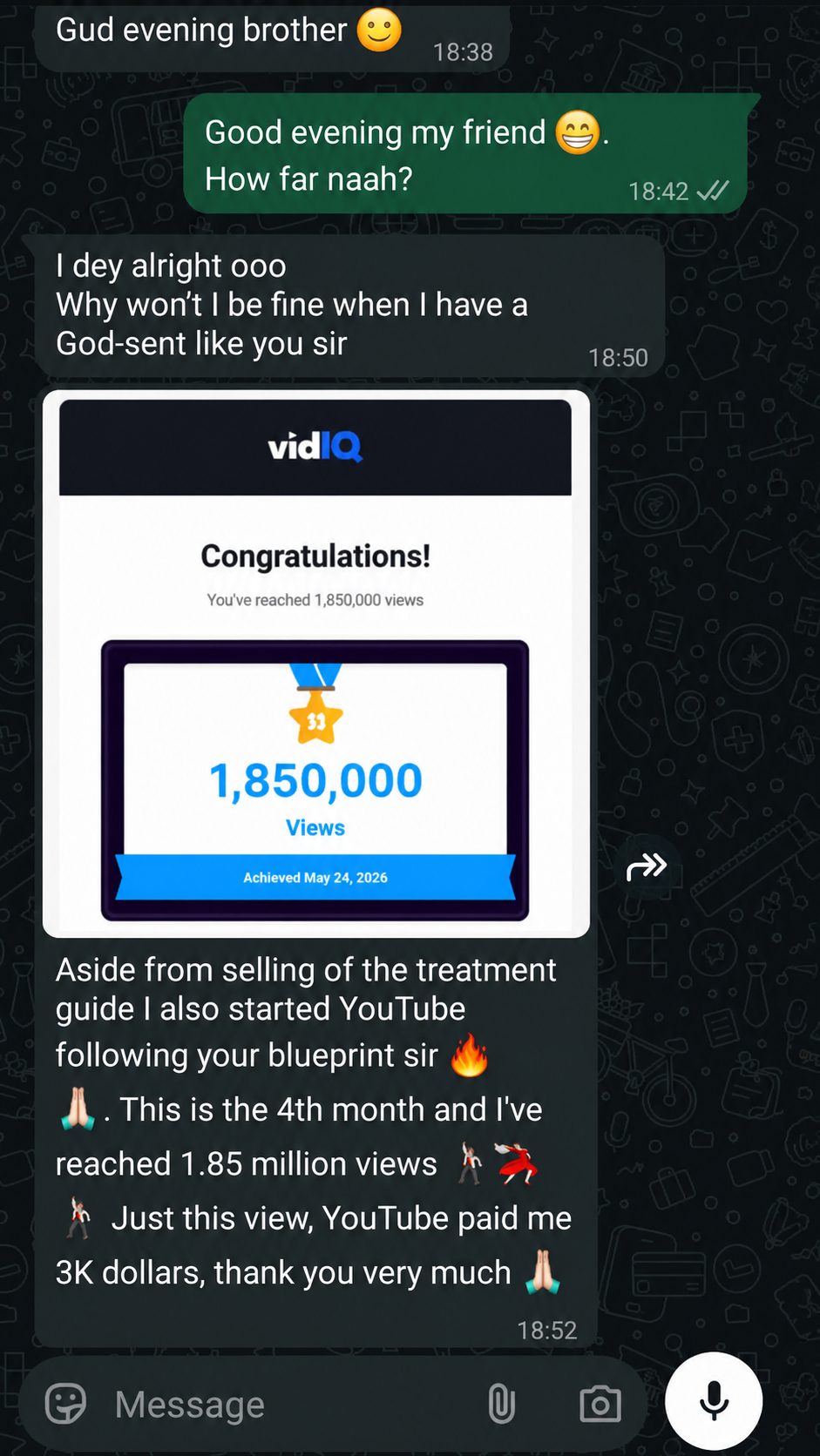 WhatsApp testimonial proof 12