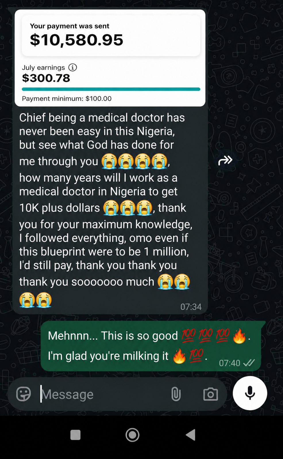 WhatsApp testimonial proof 16