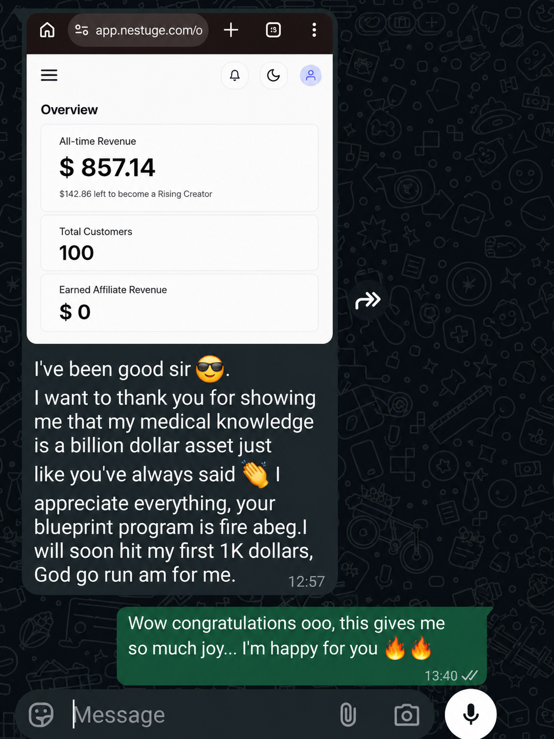 WhatsApp testimonial 3
