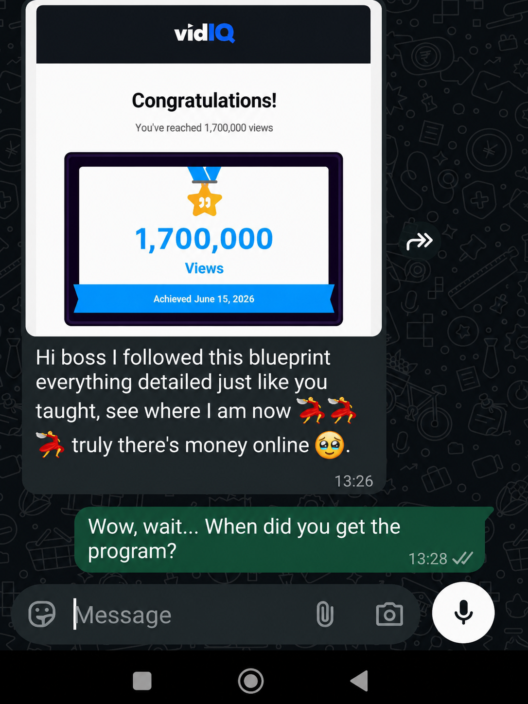 WhatsApp testimonial 4