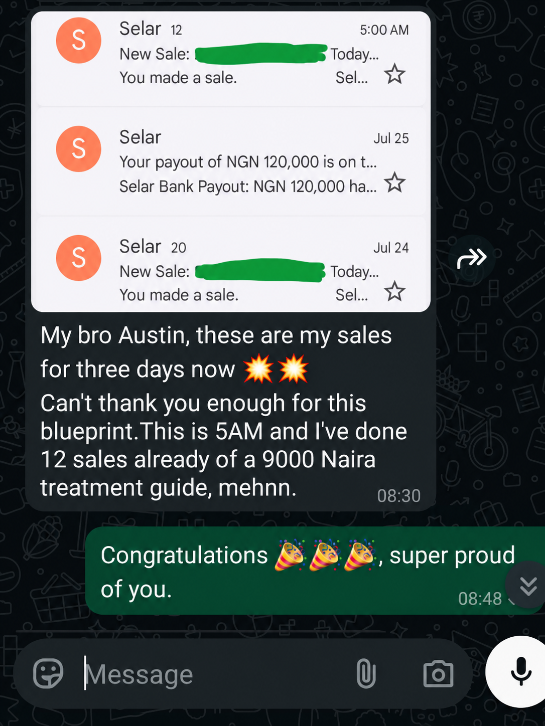 WhatsApp testimonial proof 9