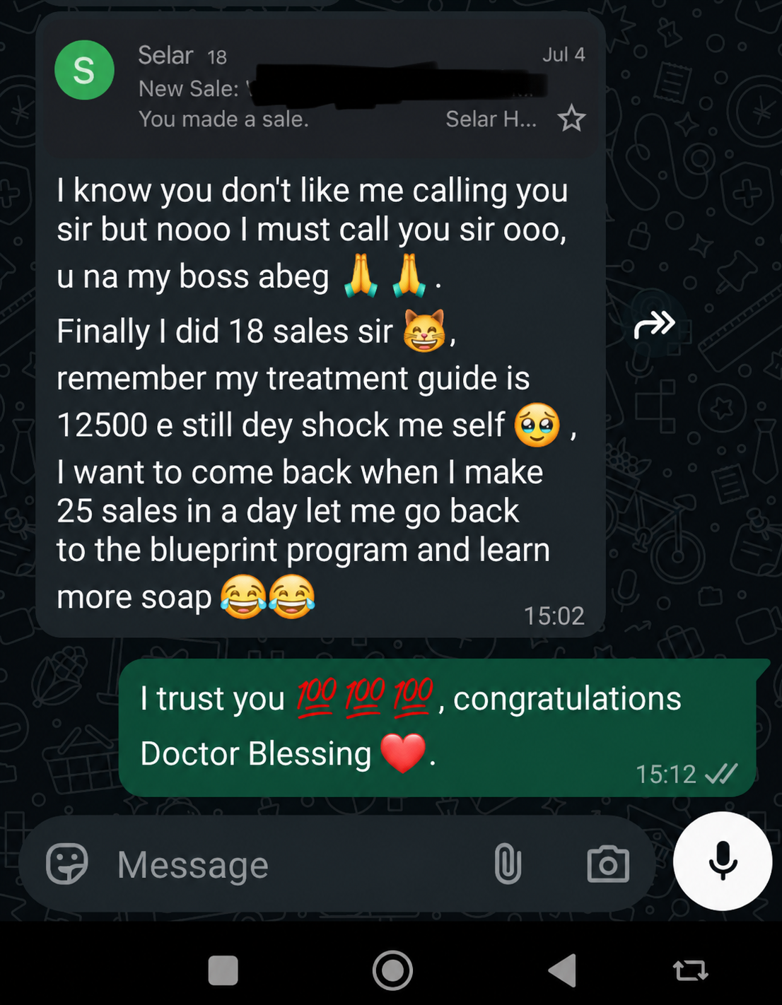 WhatsApp testimonial proof 10